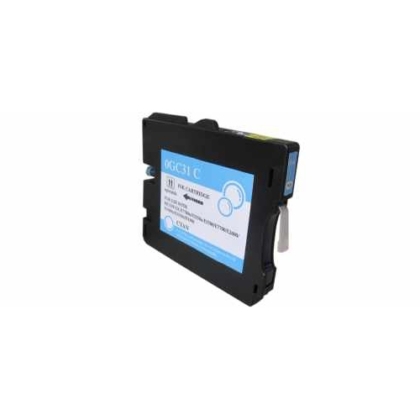 Compatible Ricoh 405702 (GC31C HY) High-Yield Cyan Ink Cartridge W/ Chip for Aficio GX e5550N