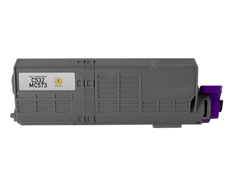 Compatible Okidata 46490601 High Yield Yellow Toner Cartridge for C532dn & MC573dn Printers (6000 Page Yield)