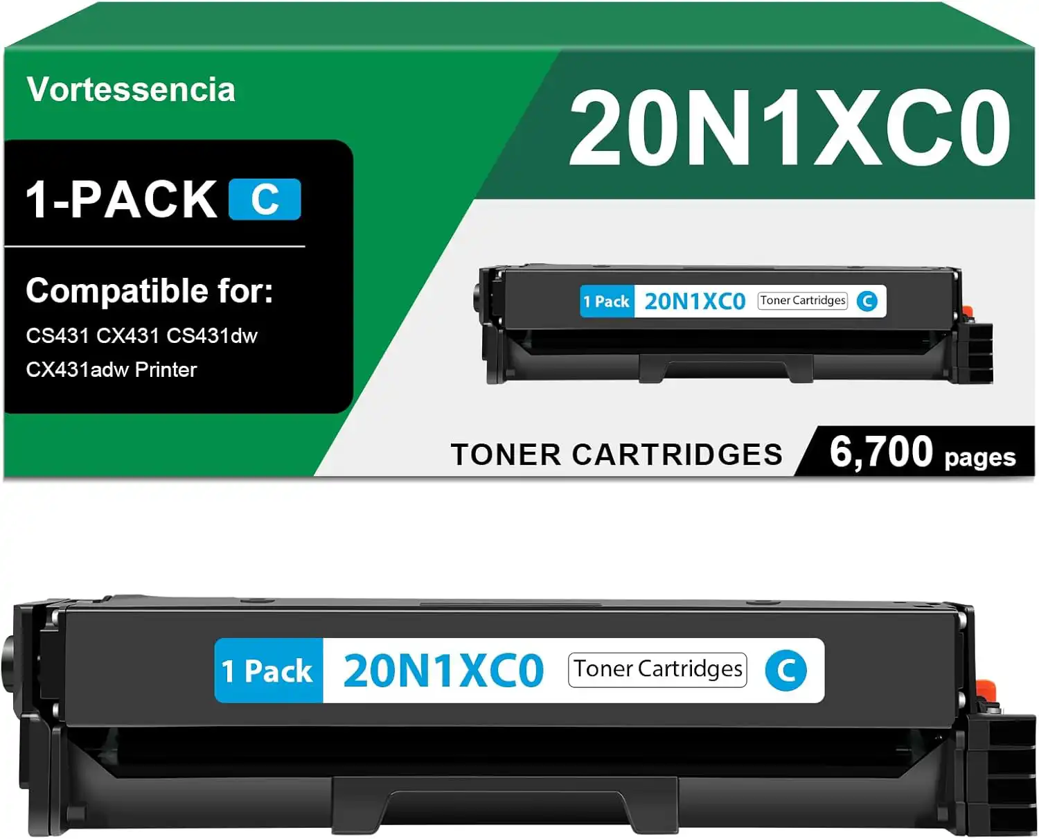 Compatible Lexmark 20N1XC0 Cyan Extra High Yield Toner Cartridge