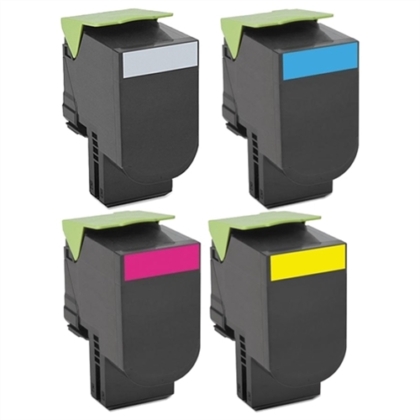 Remanufactured Lexmark 801S High Yield (Black, Cyan, Magenta, Yellow) Laser Toner Cartridge Set of 4