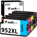 Compatible Replacement 4-Set High Yield Ink Cartridges for HP 952XL: 1 each of Black / Cyan / Magenta / Yellow