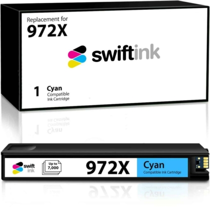 Compatible Replacement High Yield Cyan Ink Cartridge for L0R98AN / HP 972X