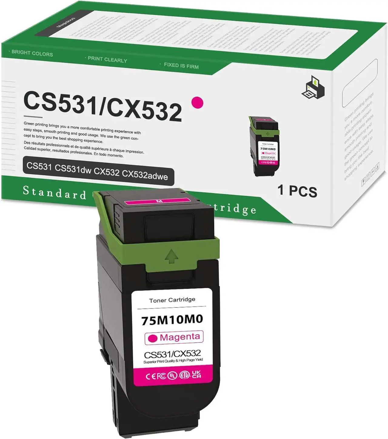 Remanufactured Lexmark 75M10M0 Magenta Toner Cartridge