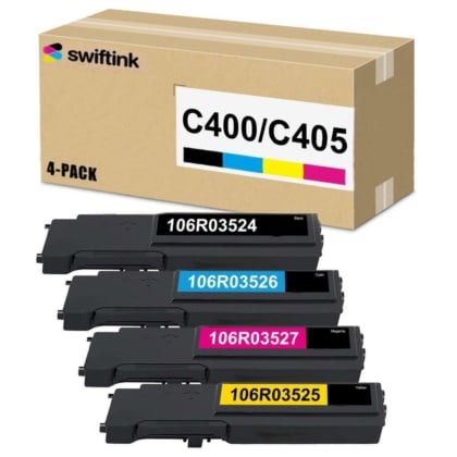 Remanufactured Xerox Versalink C400 and C405 (1 each Extra High Yield Black, Cyan, Magenta, Yellow) Set of 4 Toner Cartridges