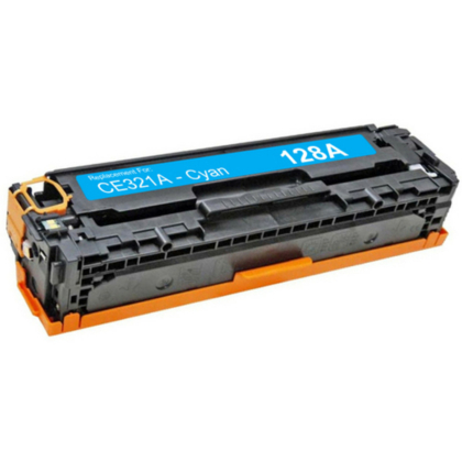 Compatible HP CE321A (HP 128A) Cyan Toner Cartridge (1300 Page Yield)