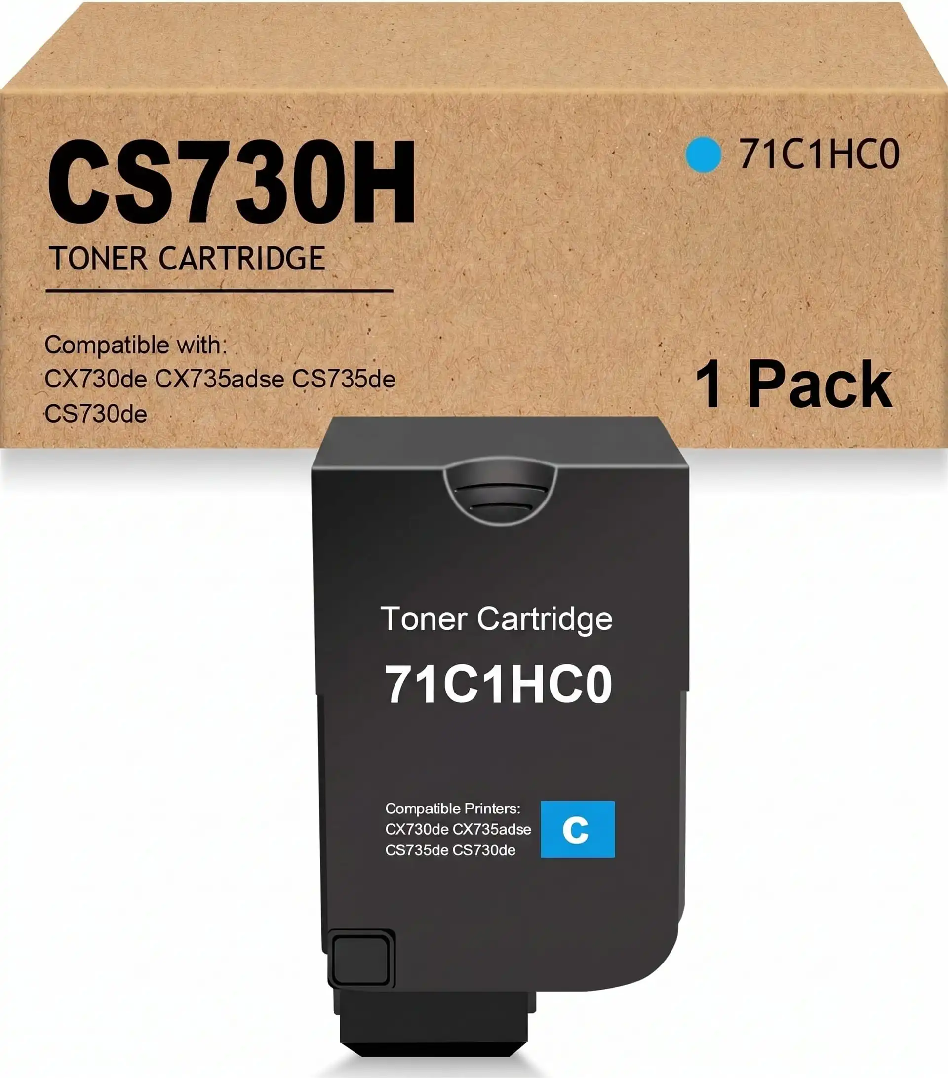 Compatible Lexmark 71C1HC0 Cyan Toner Cartridge - High Yield