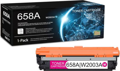 Compatible HP W2003A (HP 658A) Magenta Toner Cartridge (6,000 Page Yield)