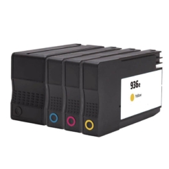 Compatible HP 936 / 936e (XL) 4-Set High Yield Ink Cartridges: 1 each of Black / Cyan / Magenta / Yellow