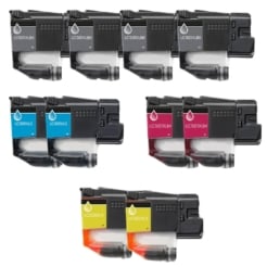 Compatible Brother LC501XL 10-Set High-Yield Ink Cartridges: 4 Black & 2 each of Cyan / Magenta / Yellow